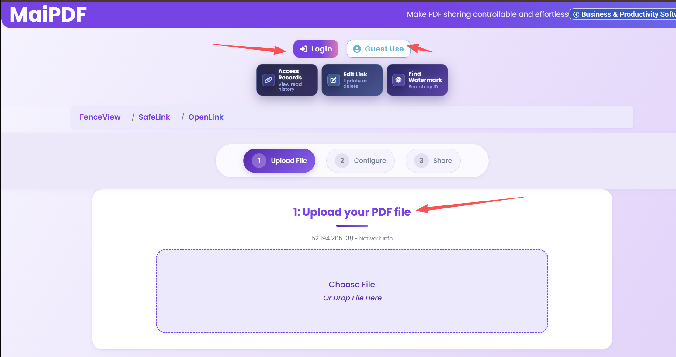 Upload PDF to MaiPDF