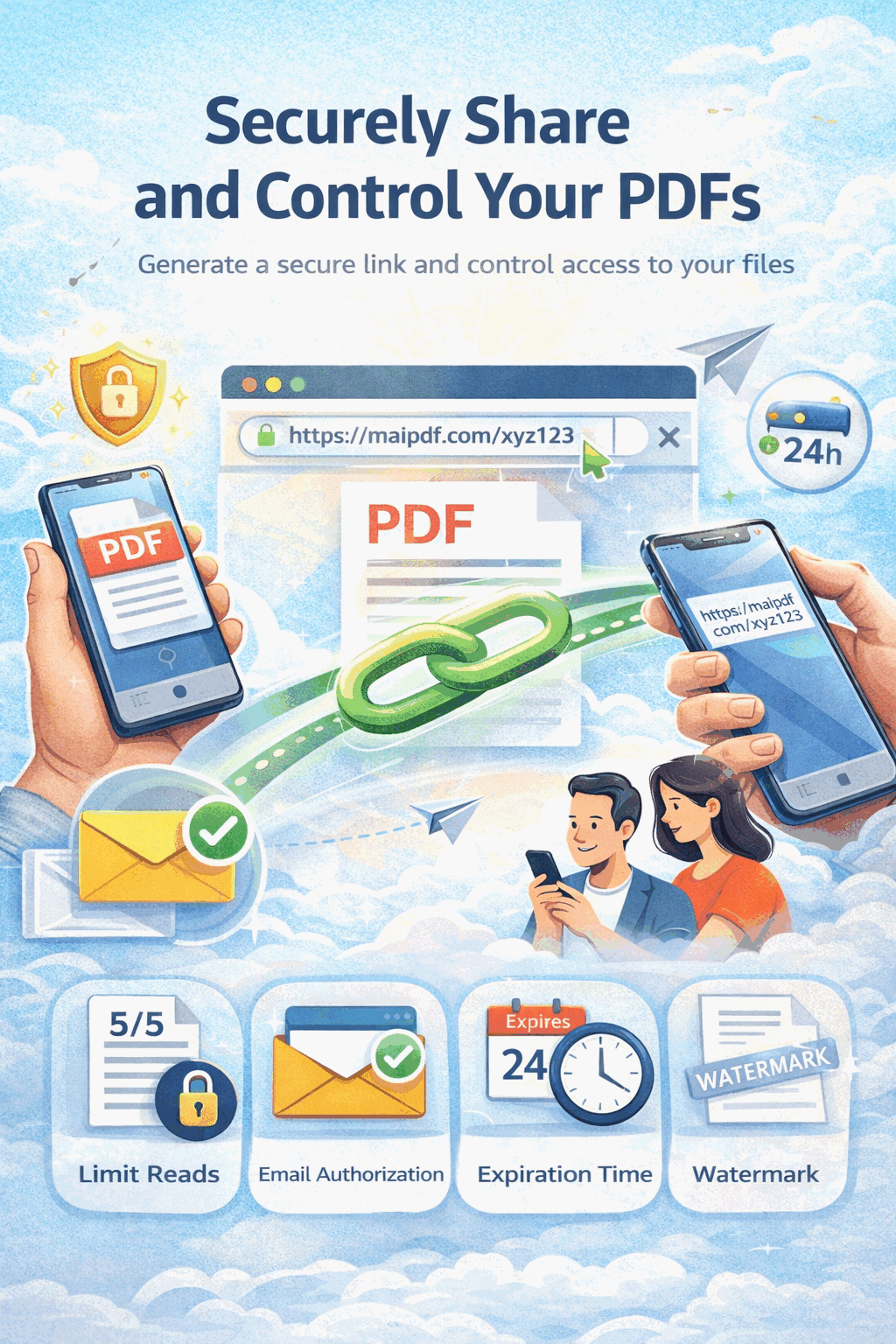 MaiPDF secure PDF sharing interface