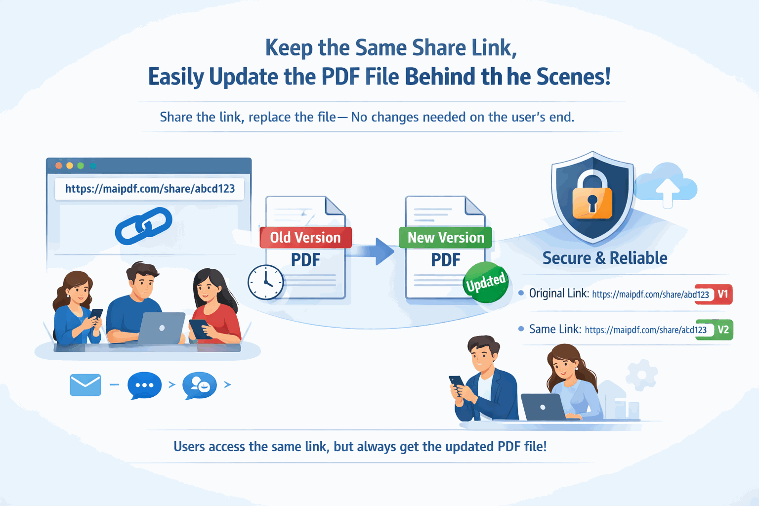 Quick PDF sharing — upload and get a shareable link instantly